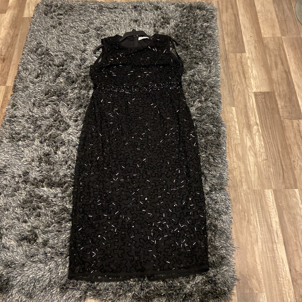 NWOT Mac Duggal geometric beaded cocktail midi - Picture 13 of 14